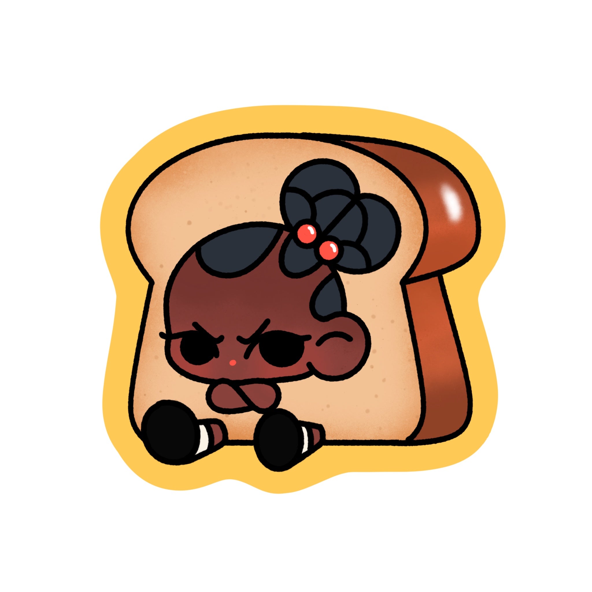 Grumpy Toast Die-Cut Sticker