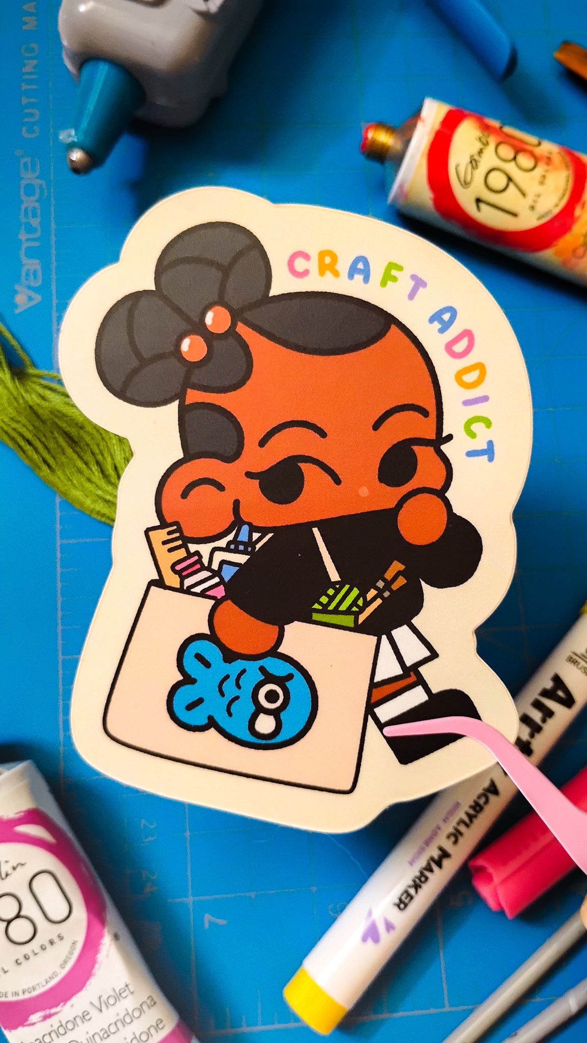 Craft Addict Die-Cut Sticker