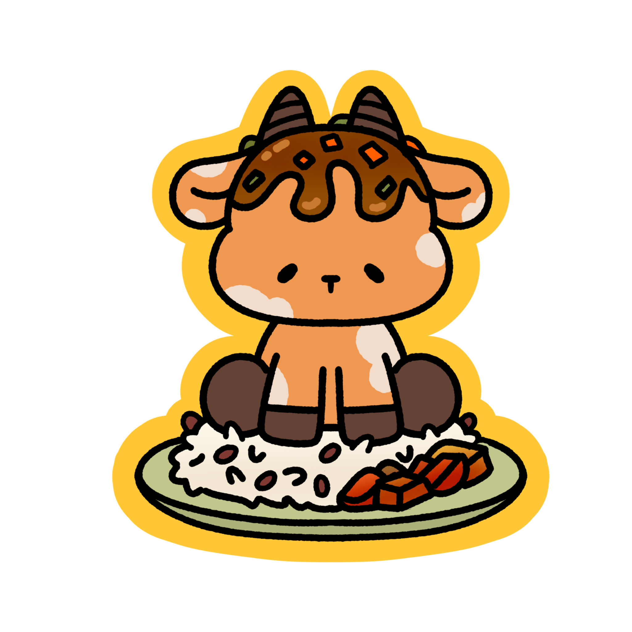 Curry Goat Die-Cut Sticker