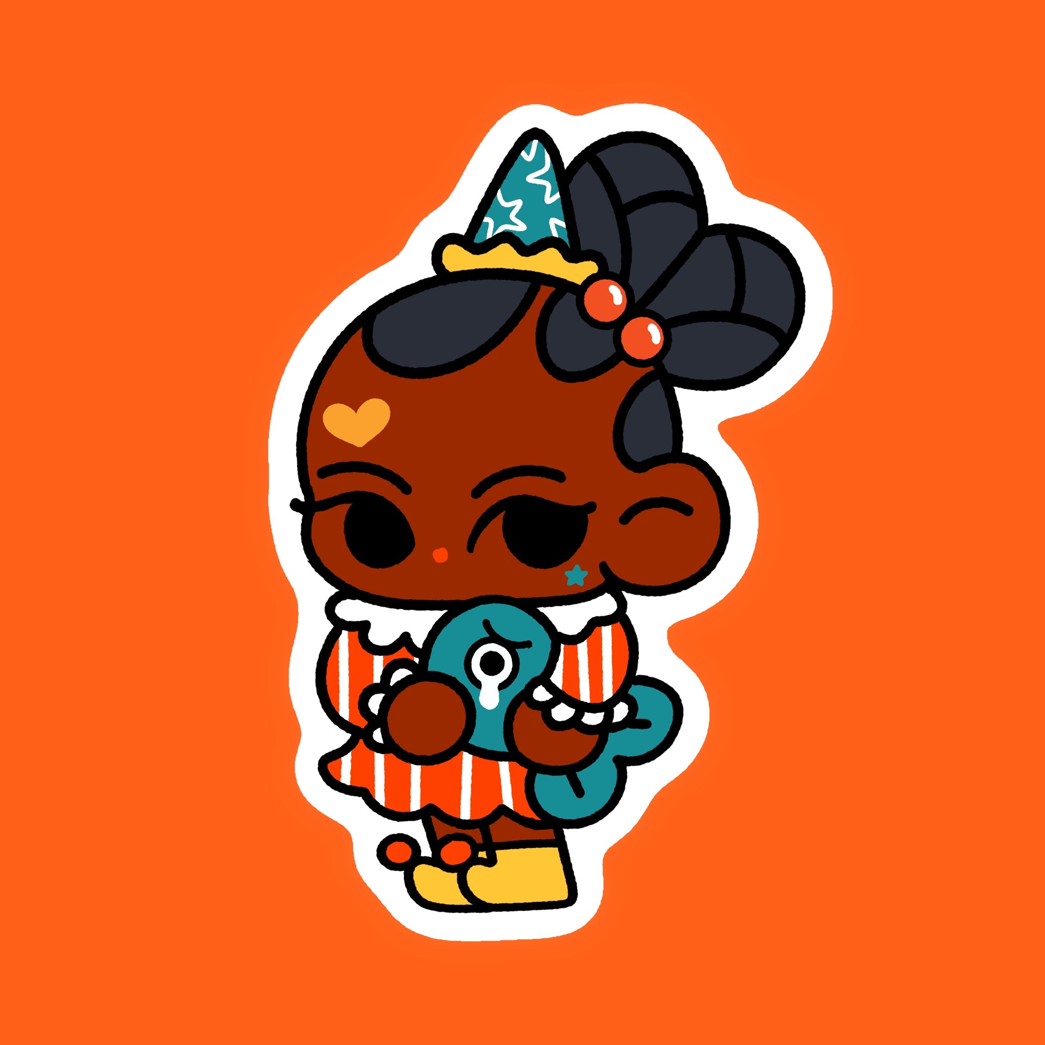 Crying Fish & Clown Die Cut Matte Sticker