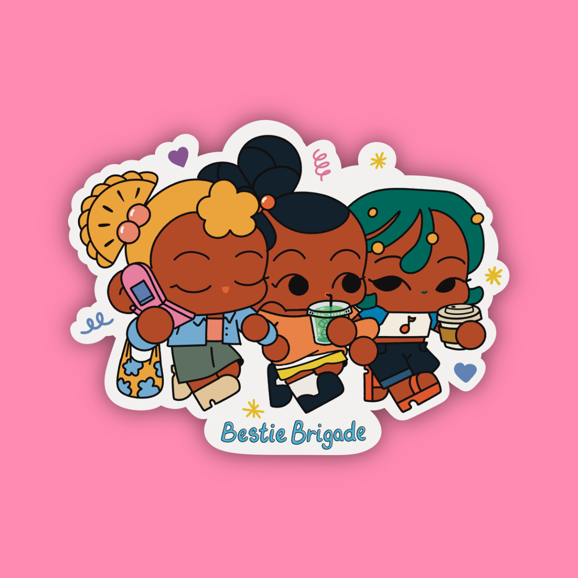 Bestie Brigade Die-Cut Matte Sticker